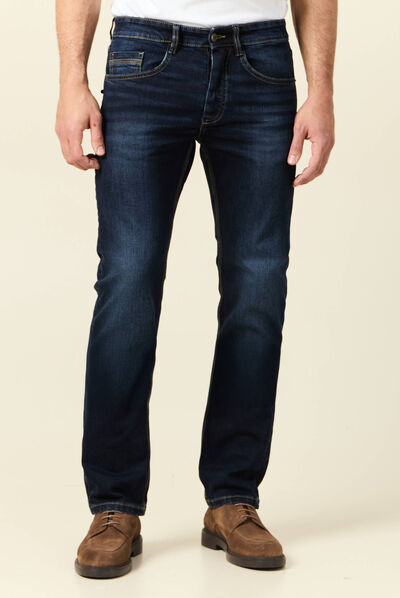 Jeans éco-responsable straight denim brut homme