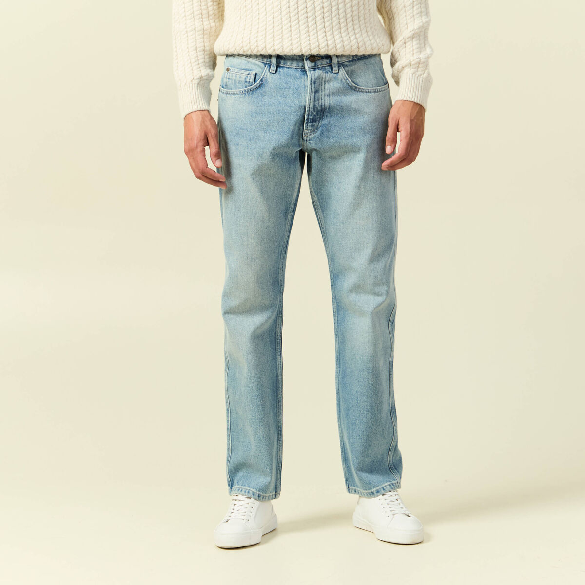 Jeans regular longueur 32 en coton bleu homme