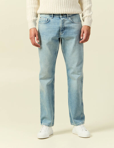Jeans regular longueur 32 en coton bleu homme