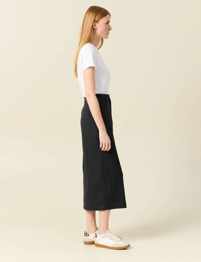 Jupe longue droite gris femme