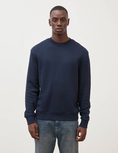Sweat manches longues bleu marine homme