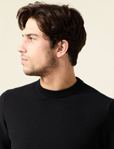 Pull manches longues noir homme