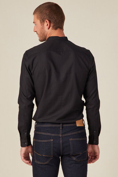 Chemise manches longues noir homme