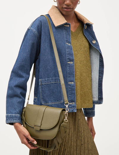 Sac &agrave; rabat en bandouli&egrave;re vert olive femme