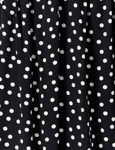 Robe évasée fluide col en V noir femme