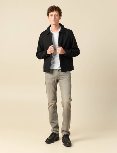 Jeans straight longueur 34 denim snow gris homme