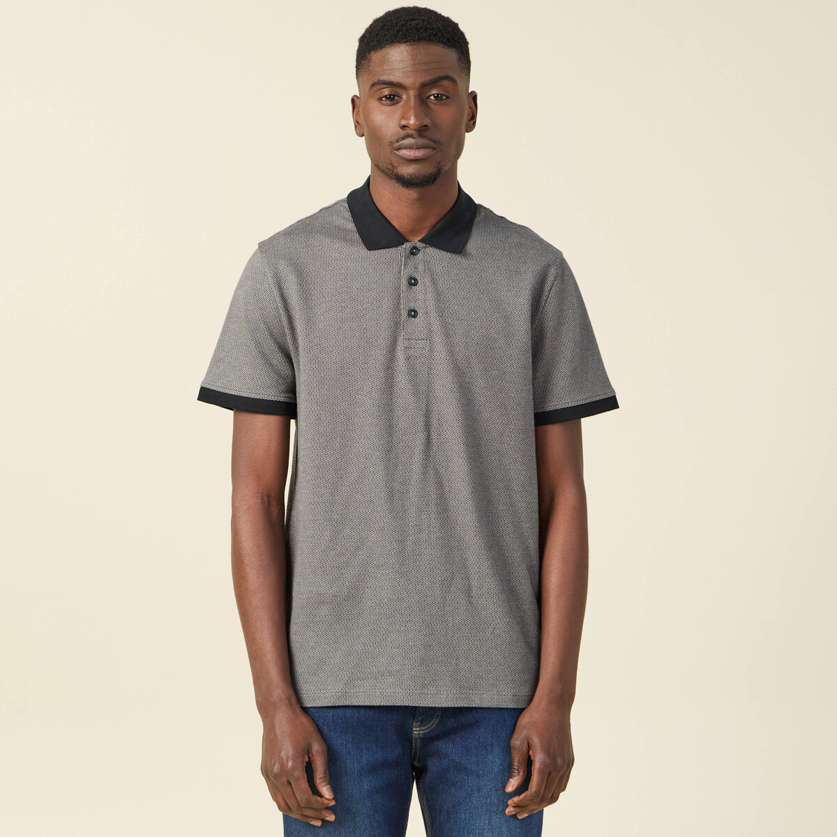 Polo manches courtes gris foncé homme