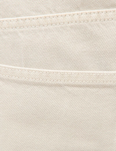 Jeans large longueur 32 en coton denim beige homme
