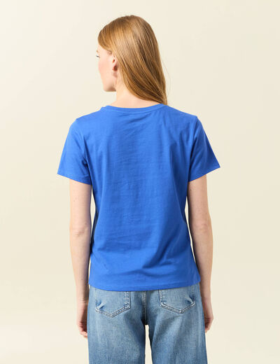 T-shirt éco-responsable bleu electrique femme