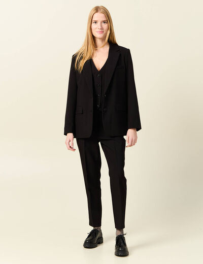 Veste blazer droite noir femme