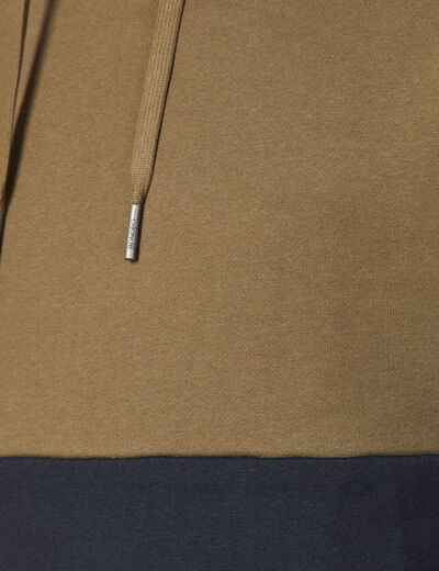 Sweat à capuche taupe homme