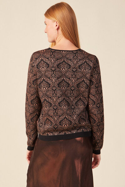 Pull manches longues rouge foncé femme