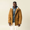 Parka droite &agrave; capuche doubl&eacute;e marron homme