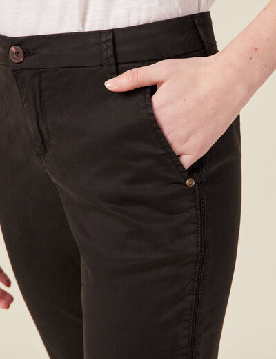 Pantalon chino Instinct noir femme