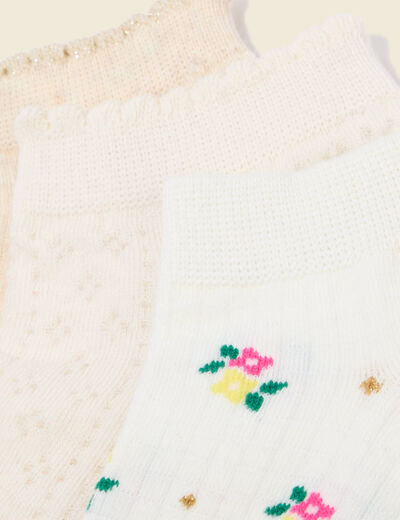 Lot de 3 paires de chaussettes creme femme