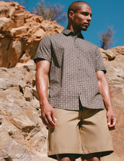 Chemise éco-responsable marron homme