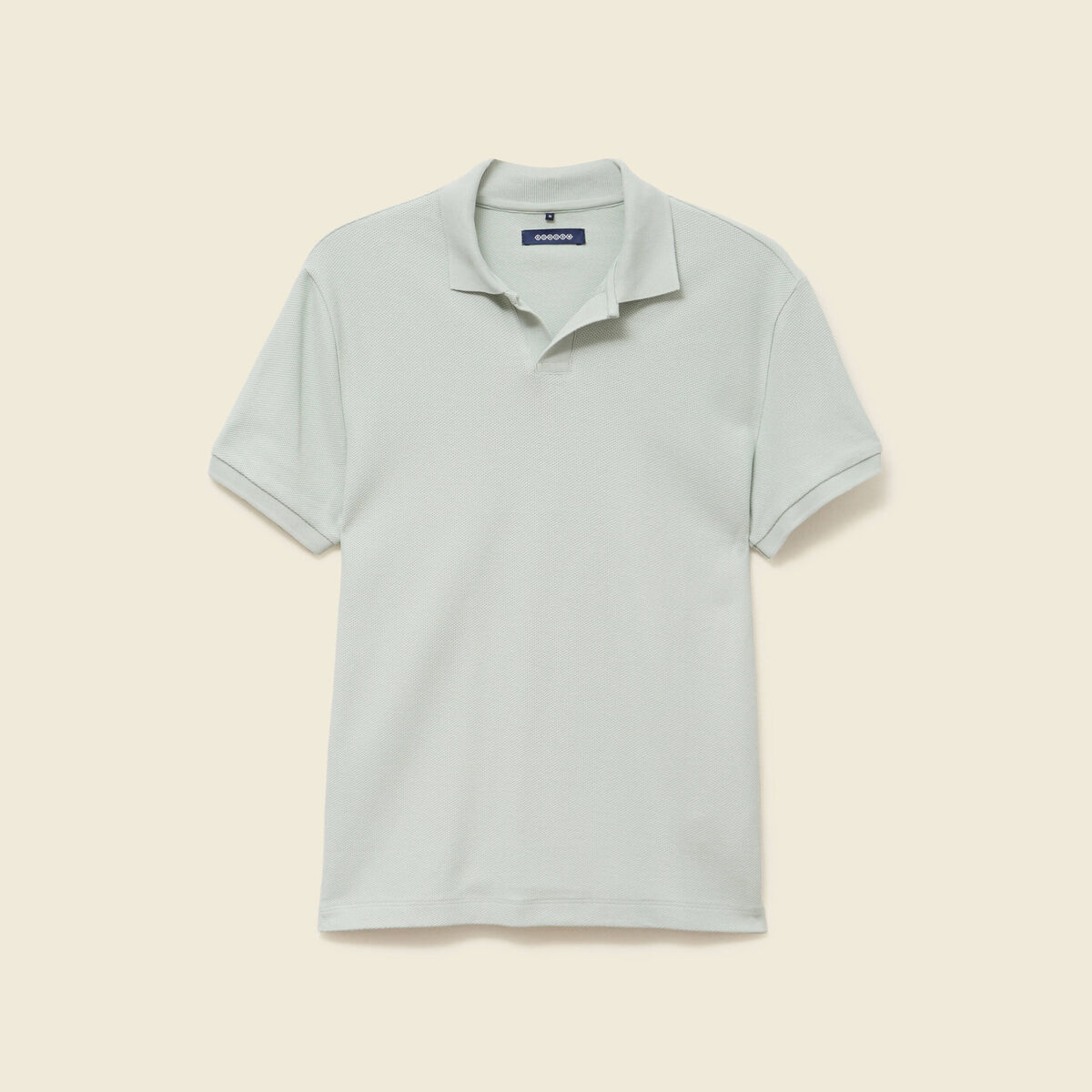 Polo cintré manches courtes en coton vert clair homme