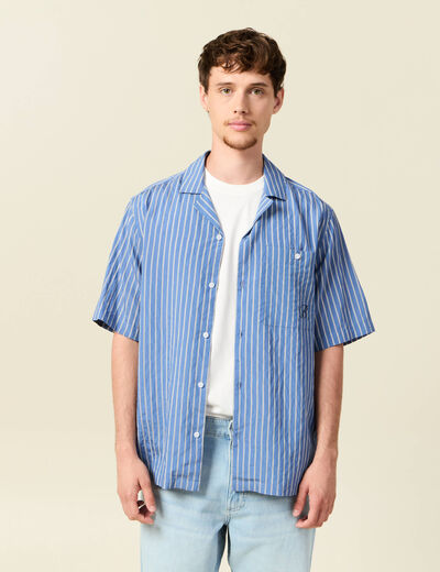 Chemise boyfriend manches courtes rouge foncé homme