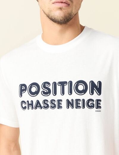 T-shirt manches courtes ecru homme