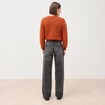 Jeans straight taille standard denim gris femme