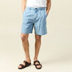 Bermuda droit avec pinces bleu gris homme