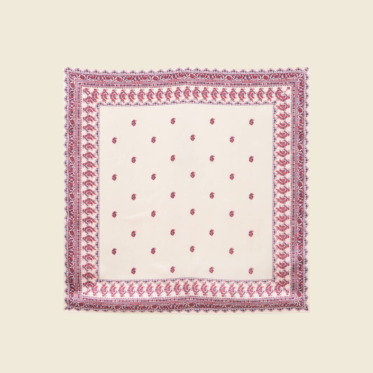 Foulard satin&eacute; ecru femme