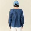 Blouse manches longues bleu foncé femme