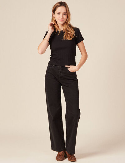 T-shirt manches courtes noir femme