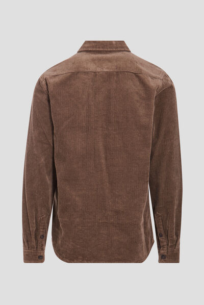 Surchemise manches longues taupe homme