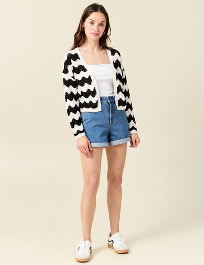 Bustier cropped à bretelles blanc femme