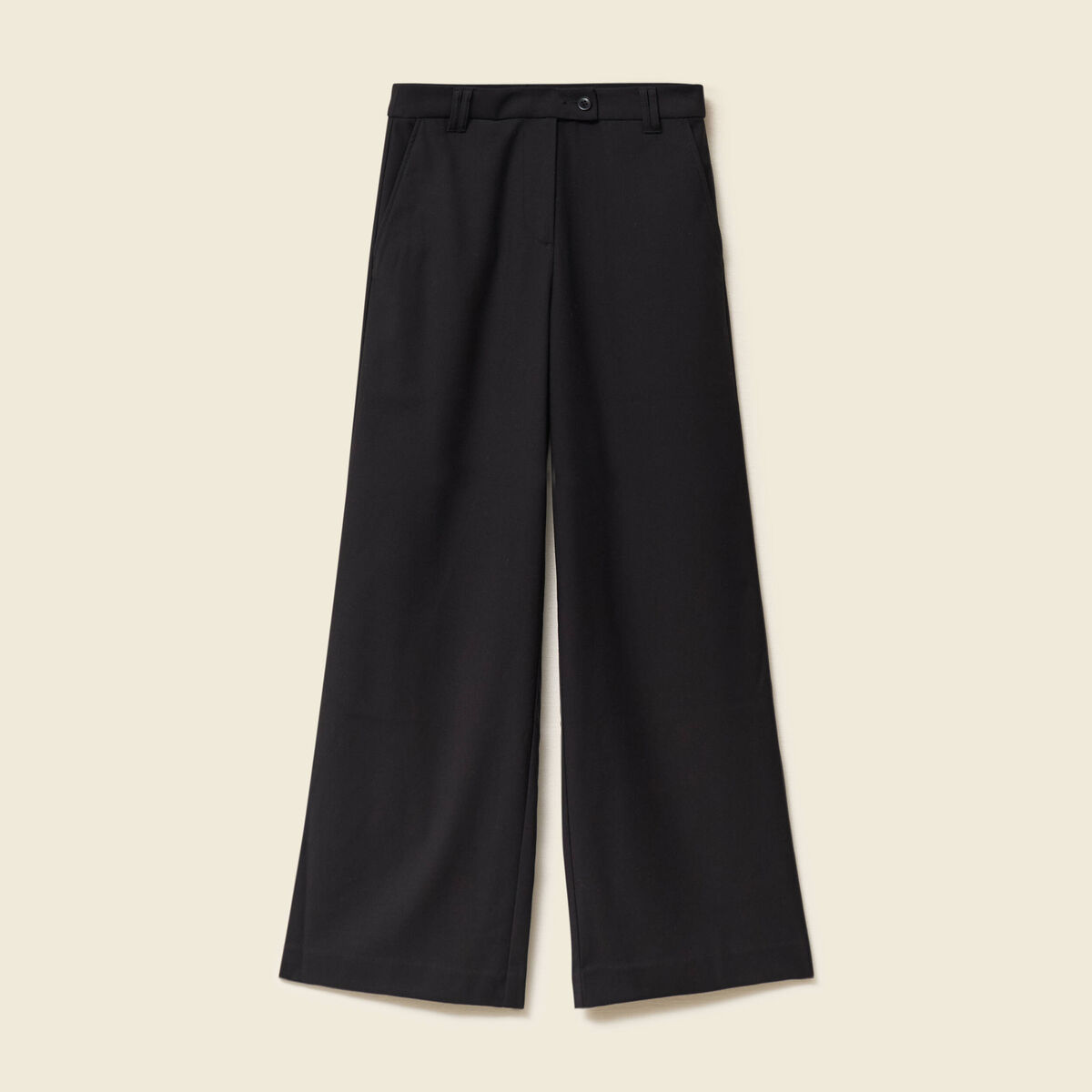 Pantalon loose taille standard fluide noir femme
