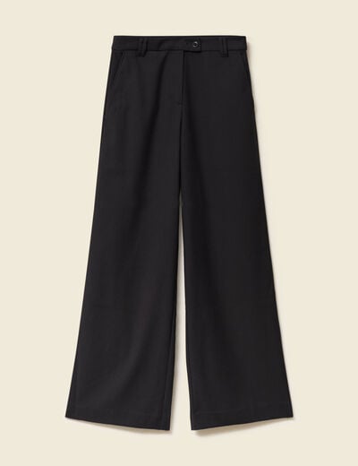 Pantalon loose taille standard fluide noir femme