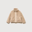 Veste oversize effet polaire col montant creme femme