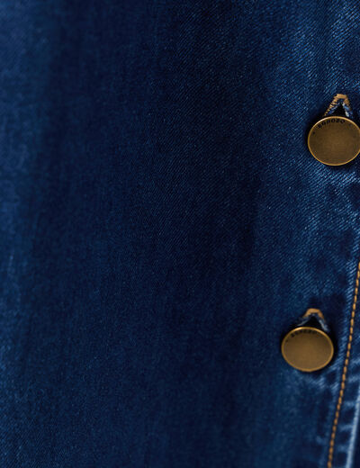 Jupe longue trapèze en jean denim stone femme