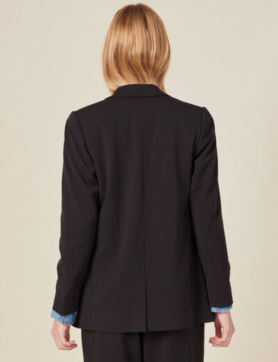 Veste blazer double boutonnage noir femme