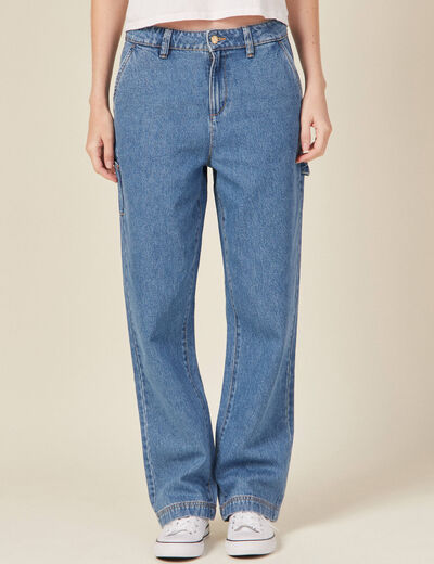 Jeans slouchy taille haute denim stone femme