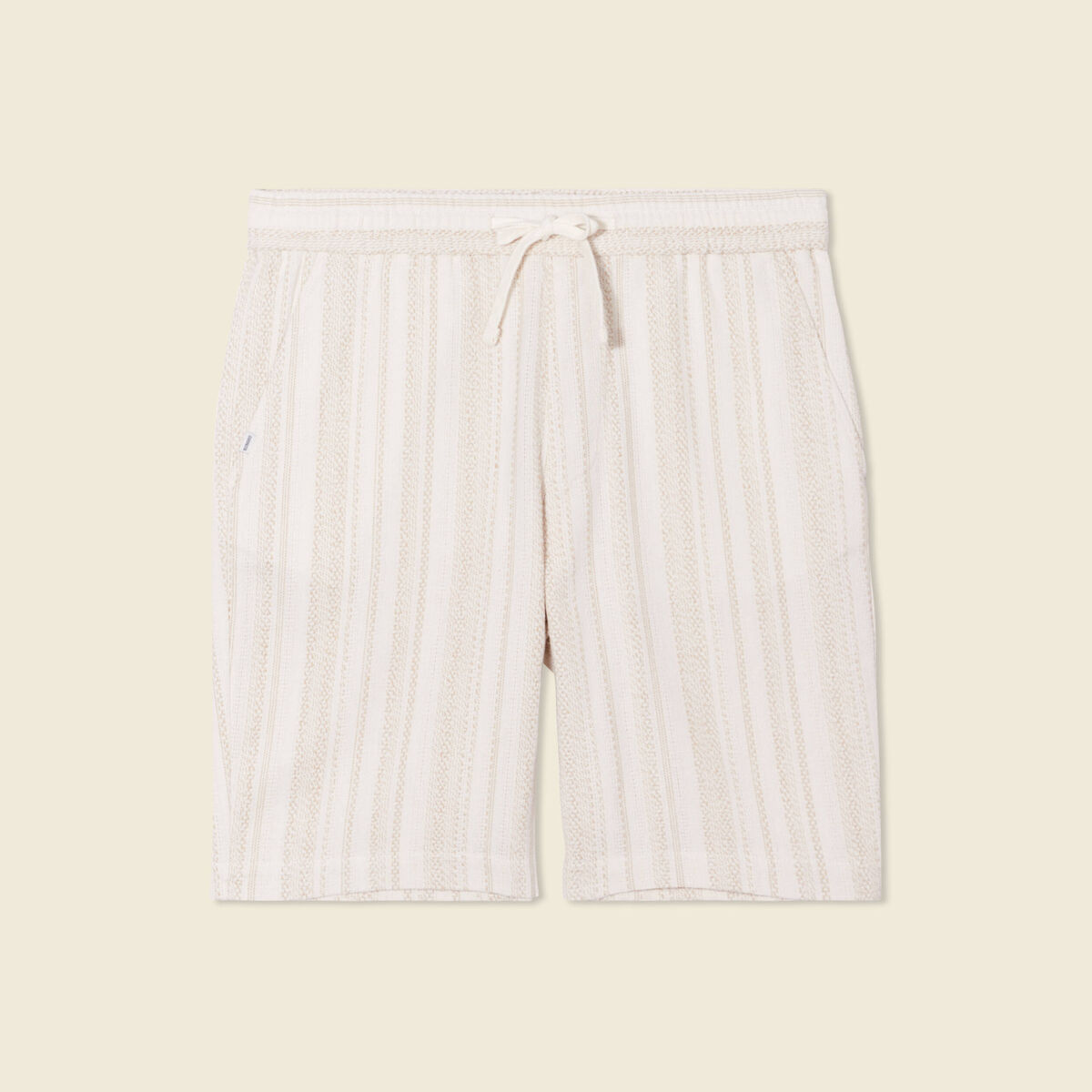 Short droit en tricot ecru homme
