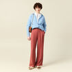 Pantalon large à pinces vieux rose femme