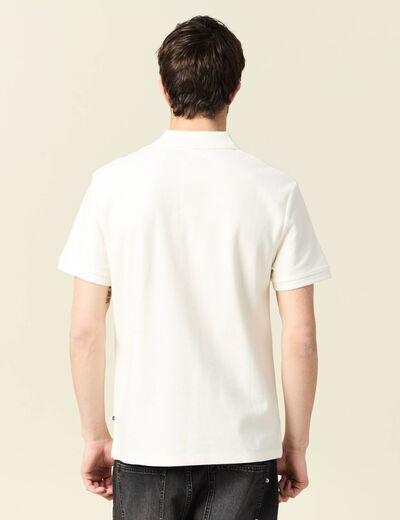 Polo manches courtes ecru homme
