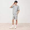 T-shirt ample col rond manches courtes gris homme