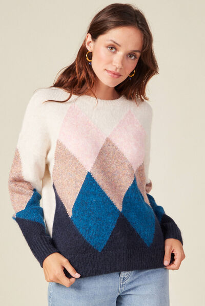Pull éco-responsable rouge clair femme