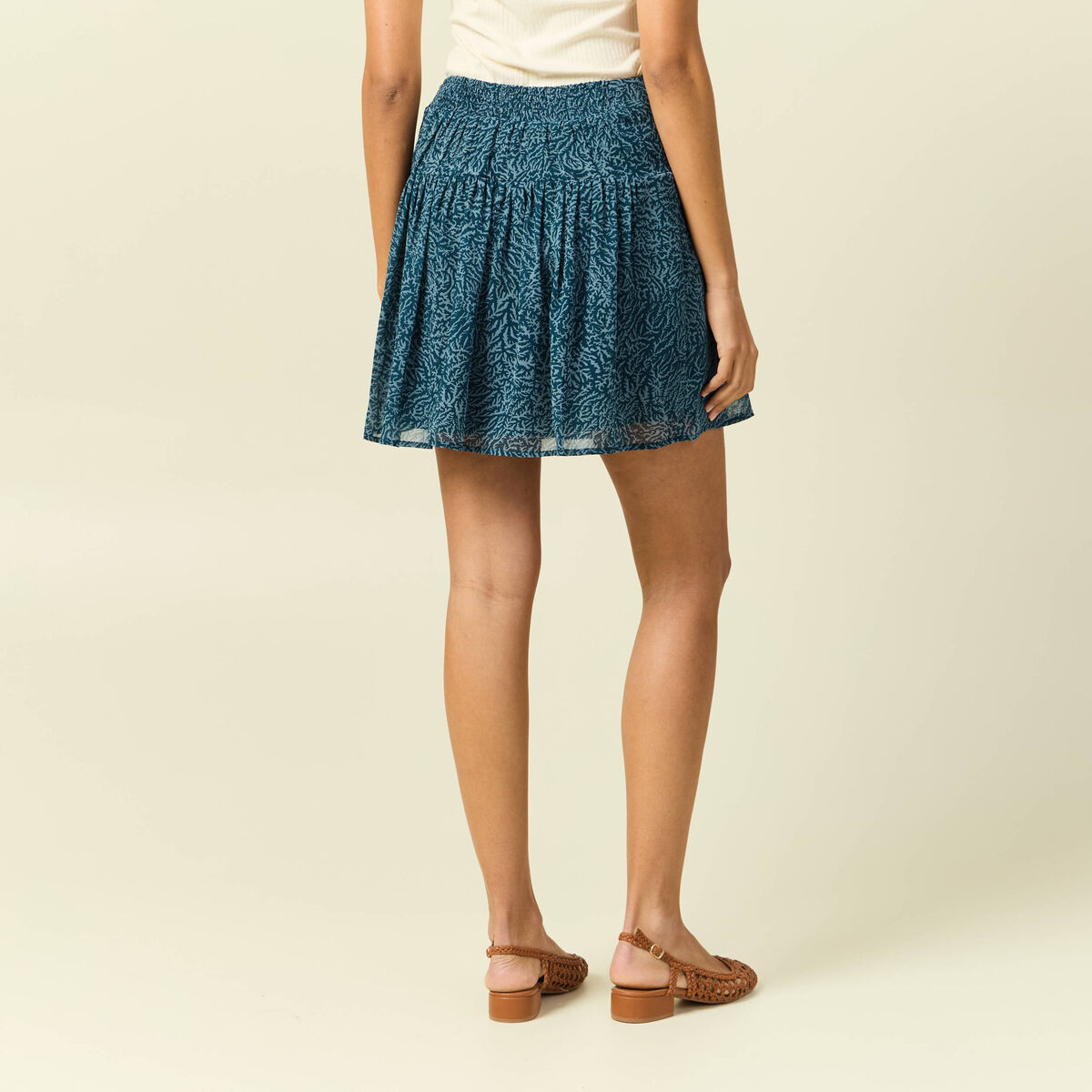 Jupe avec doublure bleu canard femme