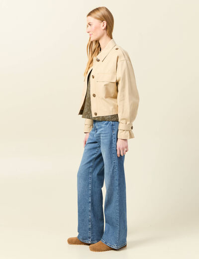 Blouson oversize beige femme