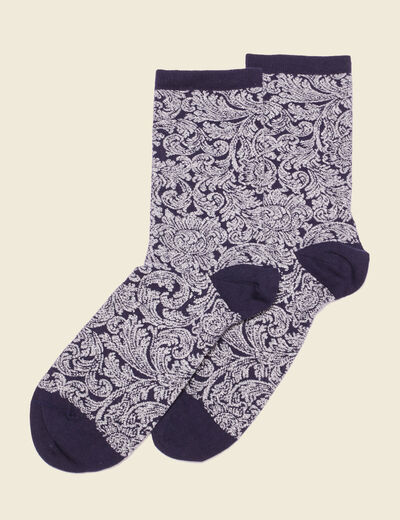 Chaussettes fabriquées en France bleu foncé femme