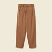 Pantalon slouchy taille haute 7/8&egrave;me marron femme