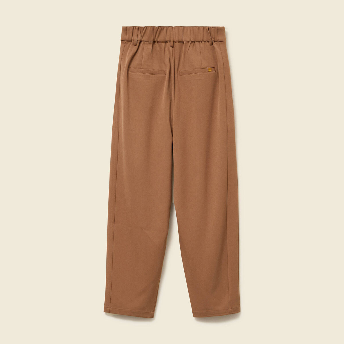 Pantalon slouchy taille haute 7/8&egrave;me marron femme