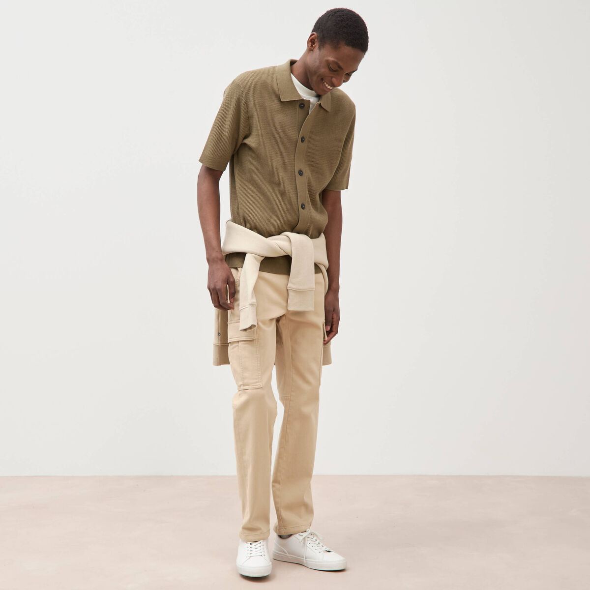 Pantalon battle longueur 32 beige homme