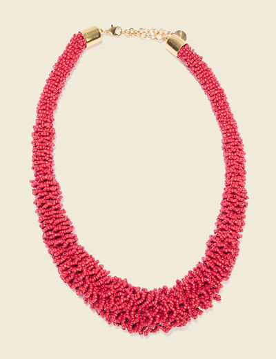 Collier avec perles rouge femme