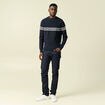 Pull fin col rond manches longues bleu marine homme