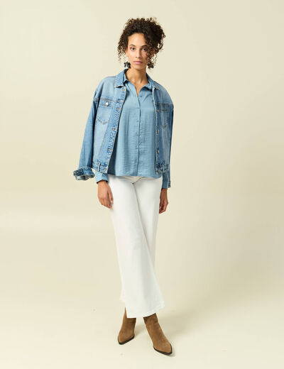 Chemise manches longues gris femme